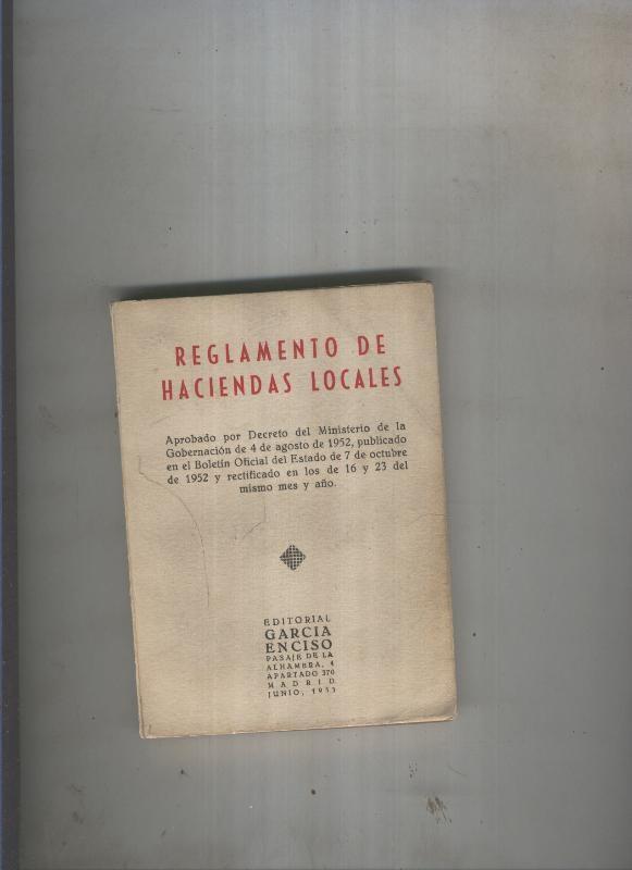 Reglamento de haciendas locales
