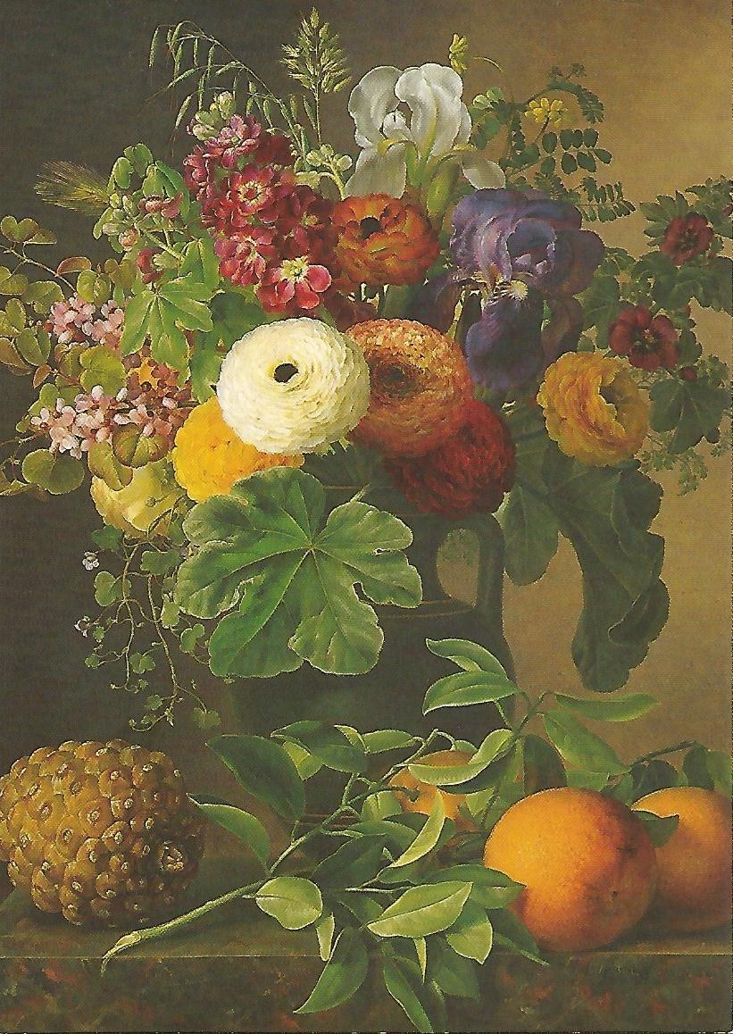 Postal 50782: JOHAN LAURENTZ JENSEN - Still Life with Flowers and Fruits