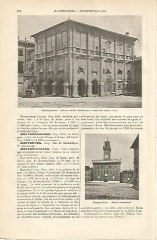 LAMINA ESPASA 8639: Palacio de Ser Natale en Montepulciano Italia