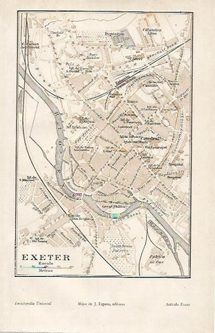LAMINA ESPASA 7918: Plano de Exeter Gran Bretaña