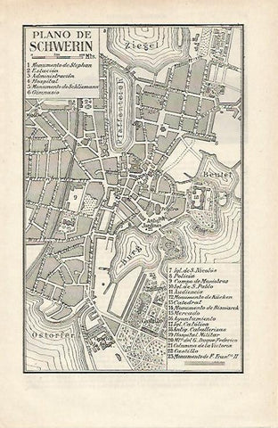 LAMINA ESPASA Alemania 12472: Plano de Schwerin Alemania