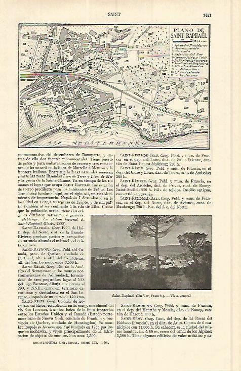 LAMINA ESPASA 17219: plano de Saint Raphael