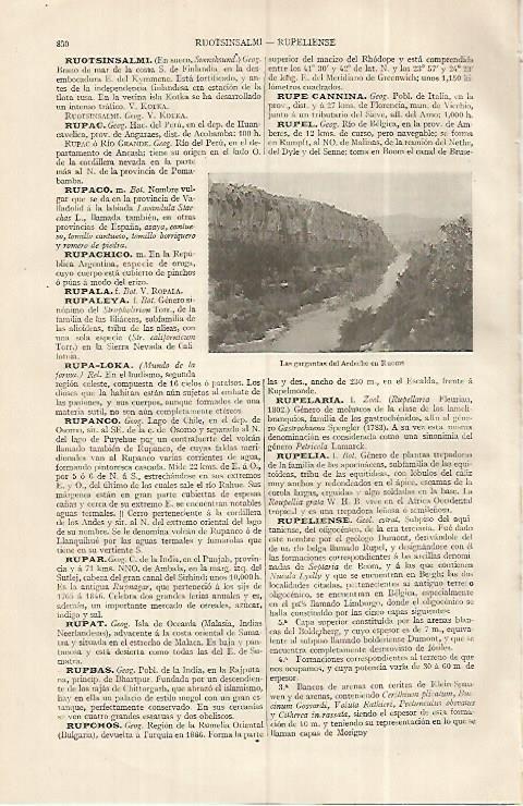 LAMINA ESPASA 19361: Gargantas del Ardeche en Ruoms