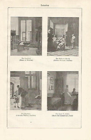 LAMINA ESPASA 20812: Interior por Koedyck P. de Hooch Berchem y Achen