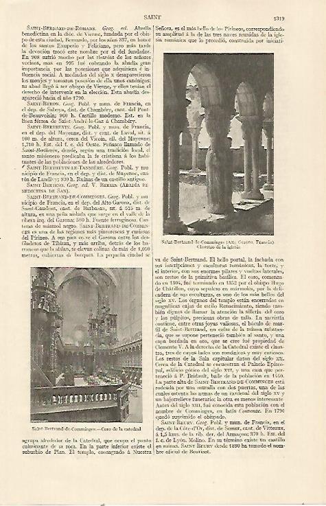 LAMINA ESPASA 22946: Saint Bertrand de Comminges Francia