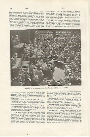 LAMINA SALVAT 80227: Asamblea Nacional en Versalles en 1926