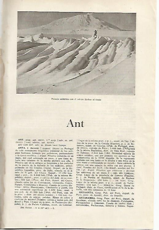LAMINA SALVAT 80229: Paisaje antartico con el volcan Erebus