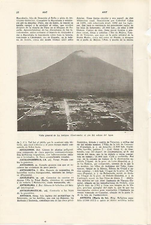 LAMINA SALVAT 80233: Vista de La Antigua (Guatemala)