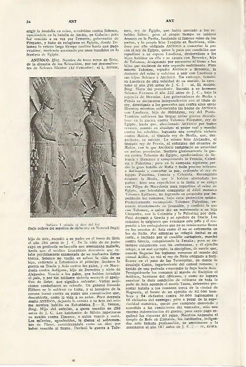 LAMINA SALVAT 80234: Antioco I saluda al dios del sol