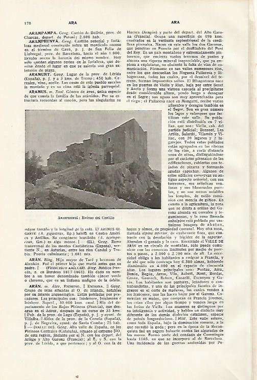LAMINA SALVAT 80266: Ruinas del castillo de Aramprunya