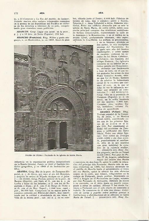 LAMINA SALVAT 80268: Iglesia de Santa Maria en Aranda del  Duero
