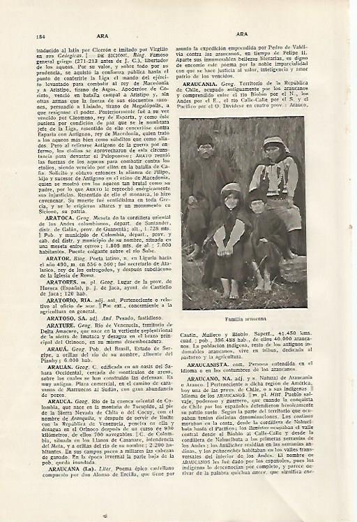 LAMINA SALVAT 80274: Familia de Araucania (Chile)