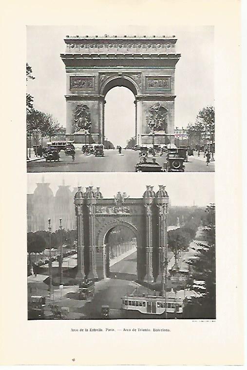 LAMINA SALVAT 80285: Arco de la Estrella de Paris y Arco de Triunfo de Barcelona