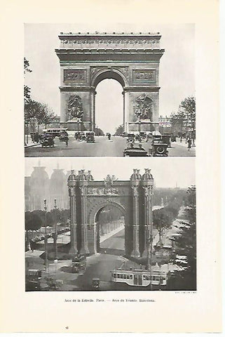 LAMINA SALVAT 80285: Arco de la Estrella de Paris y Arco de Triunfo de Barcelona