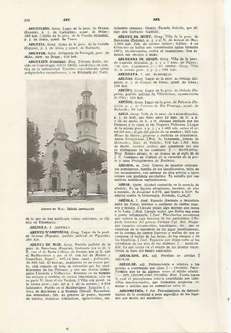 LAMINA SALVAT 80293: Iglesia de Arenys de Mar