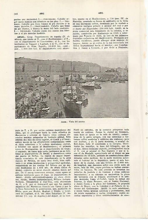 LAMINA SALVAT 80298: Puerto de Argel