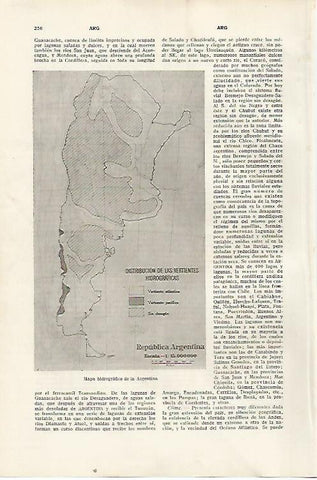LAMINA SALVAT 80300: Mapa hidrografico de Argentina