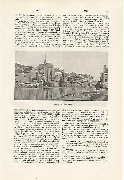 LAMINA SALVAT 80303: Argenton y el rio Creuse Argentina