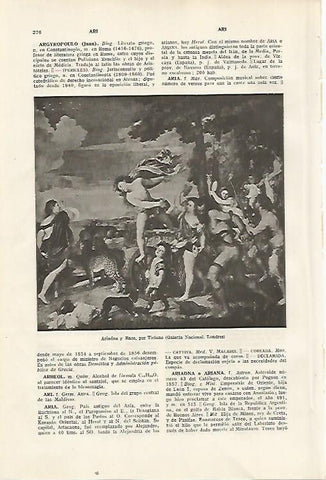 LAMINA SALVAT 80307: Ariadna y Baco por Tiziano