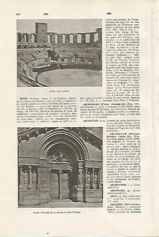 LAMINA SALVAT 80311: Arenas e iglesia de Arles