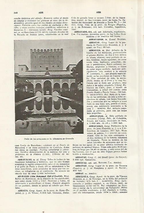 LAMINA SALVAT 80328: Patio de los Arrayanes en la Alhambra