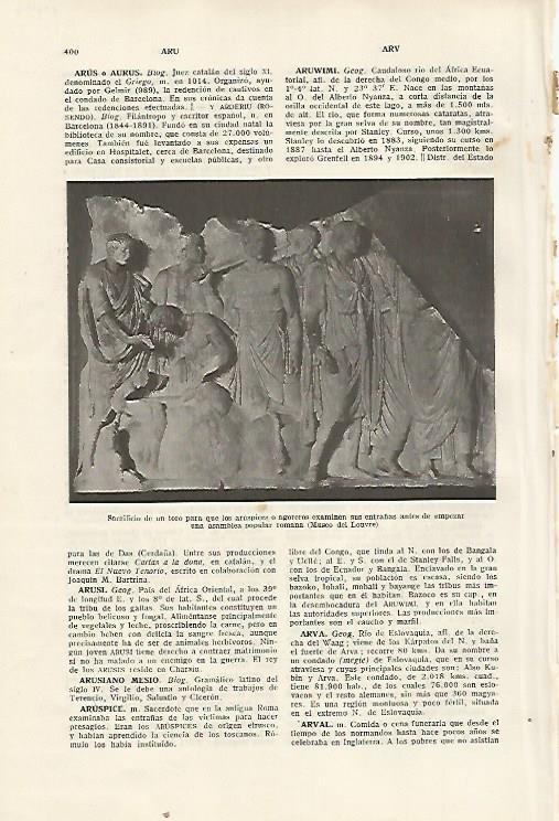 LAMINA SALVAT 80343: Relieve romano de sacrificio de un toro