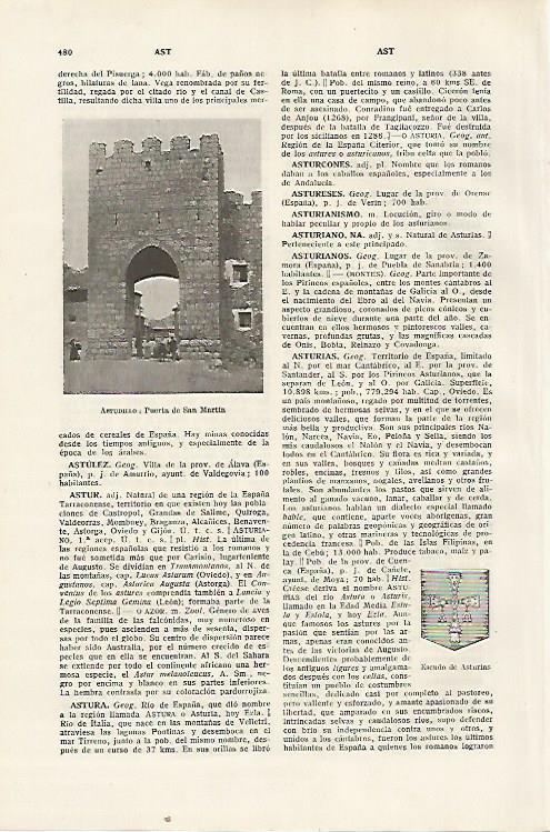 LAMINA SALVAT 80362: Puerta de San Martin en Astudillo 