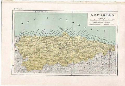 LAMINA SALVAT 80363: Mapa de Asturias