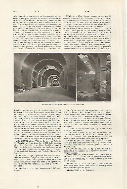 LAMINA SALVAT 80368: Interior de las antiguas Atarazanas de Barcelona