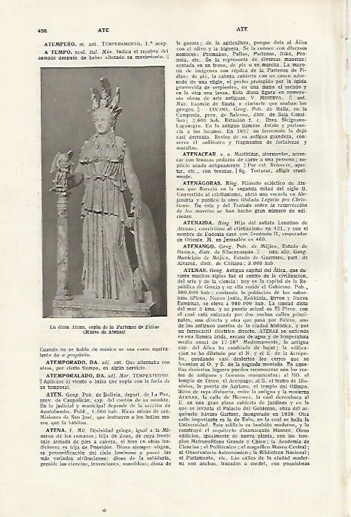 LAMINA SALVAT 80371: Atenea copia del original de Fidias