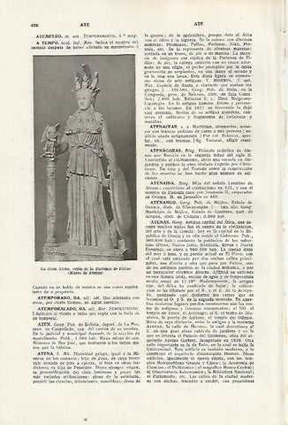 LAMINA SALVAT 80371: Atenea copia del original de Fidias