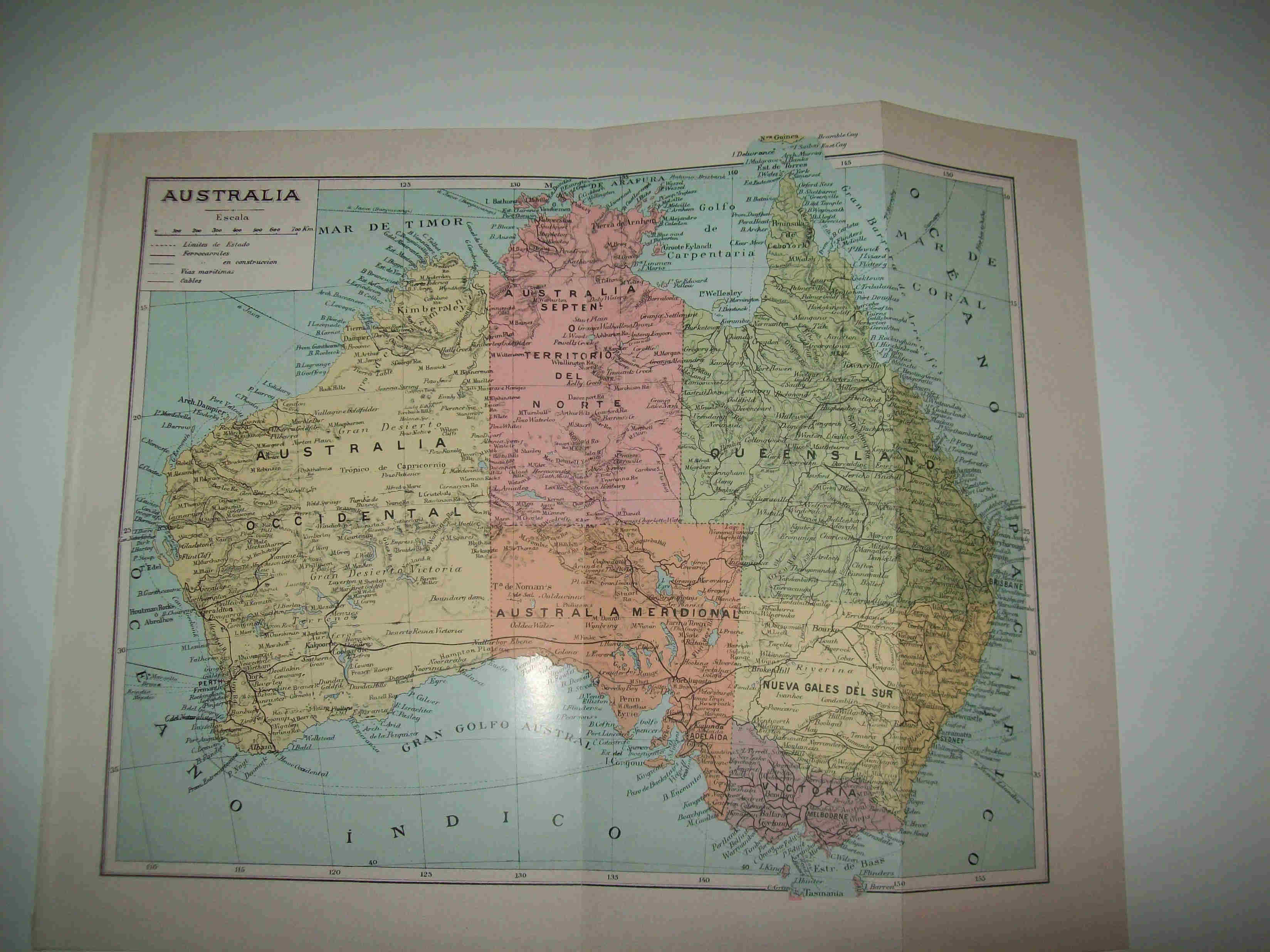 LAMINA SALVAT 80387: Mapa de Australia
