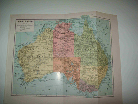 LAMINA SALVAT 80387: Mapa de Australia