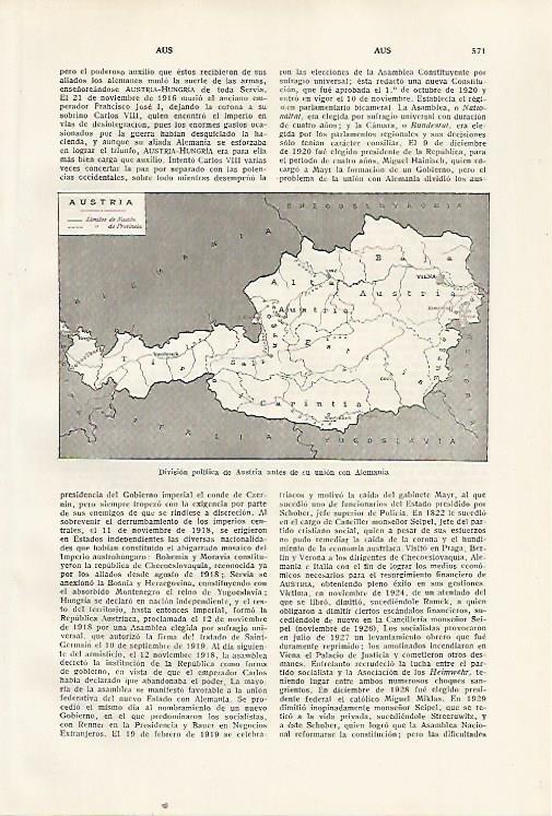 LAMINA SALVAT 80389: Mapa politico de Austria