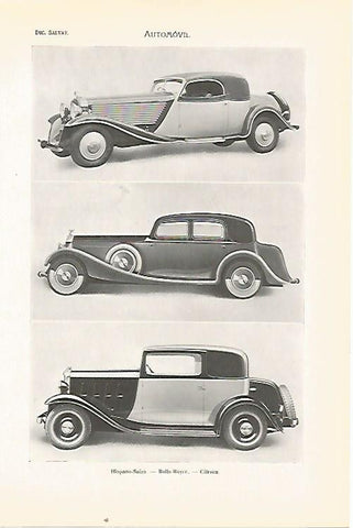 LAMINA SALVAT 80395: Hispano Suiza - Rolls Royce - Citroen