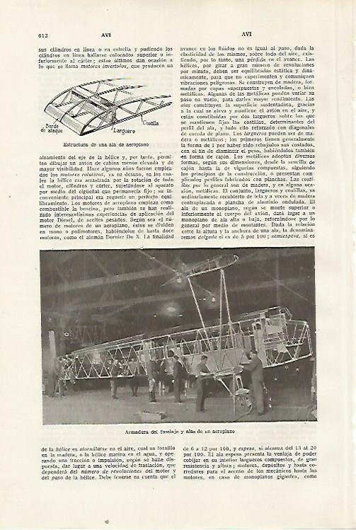 LAMINA SALVAT 80404: Armadura del fuselaje de aeroplano
