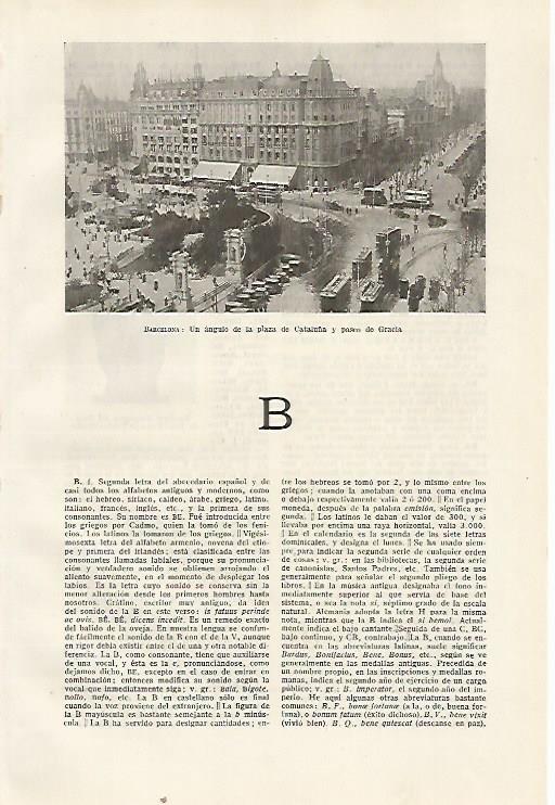 LAMINA SALVAT 80418: Plaza de Catalunya y Paseo de Gracia de Barcelona