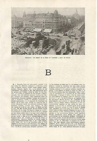 LAMINA SALVAT 80418: Plaza de Catalunya y Paseo de Gracia de Barcelona