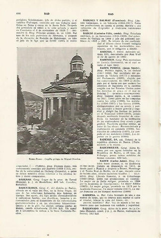 LAMINA SALVAT 80425: Capilla griega en Baden Baden