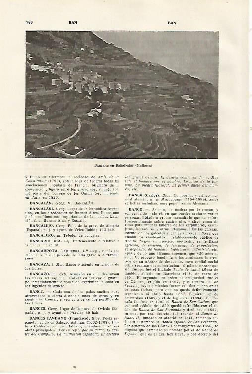 LAMINA SALVAT 80459: Bancales en Bañalbufar (Mallorca)