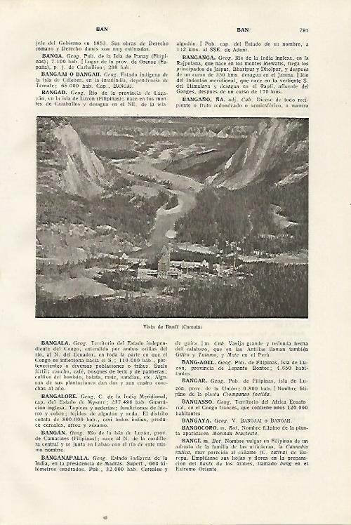 LAMINA SALVAT 80463: Vista de Banff (Canada)