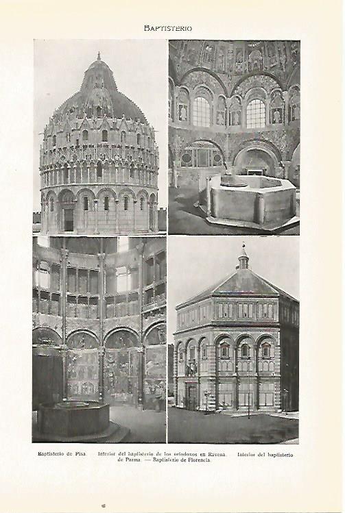 LAMINA SALVAT 80472: Baptisterio de Pisa Ravena Parma y Florencia