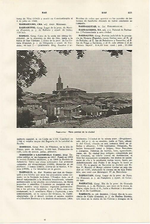 LAMINA SALVAT 80476: Vista de Barbastro