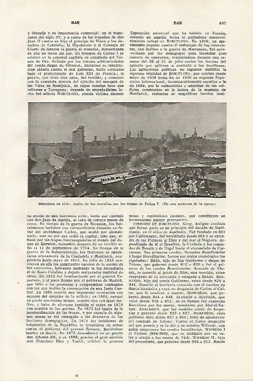 LAMINA SALVAT 80482: Barcelona en 1714