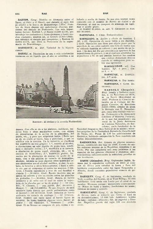 LAMINA SALVAT 80488: Obelisco en Barnsley