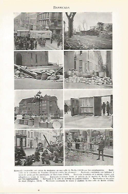 LAMINA SALVAT 80494: Barricadas de Berlin Vouciers Barcelona Londres y Alost