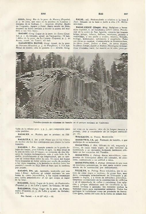 LAMINA SALVAT 80500: Basalto en el parque nacional de California