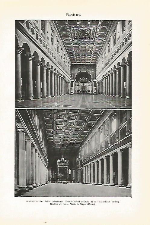 LAMINA SALVAT 80503: Basilica de San Pedro Extramuros  y Santa Maria la Mayor en Roma