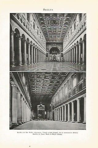 LAMINA SALVAT 80503: Basilica de San Pedro Extramuros  y Santa Maria la Mayor en Roma