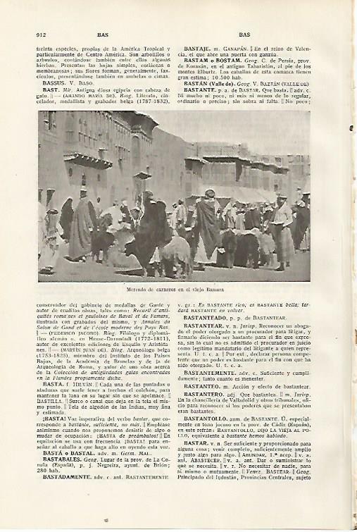 LAMINA SALVAT 80505: Mercado de carneros en Basora (Irak)